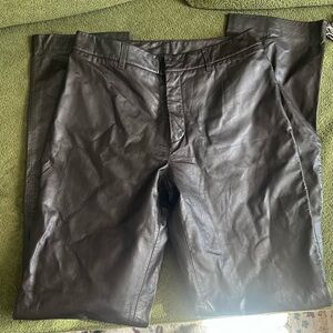 Vintage 90s Nine West High Rise Leather Pants in Black Brown size S